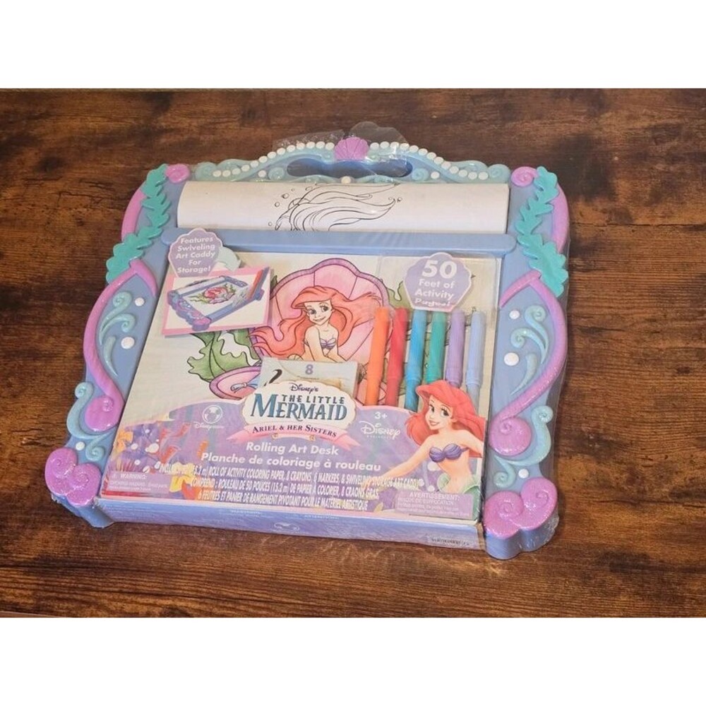 NWT Vintage The Little Mermaid Rolling Art Desk